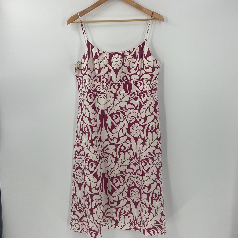 Ann Taylor Linen blend spaghetti strap A line summer dress floral